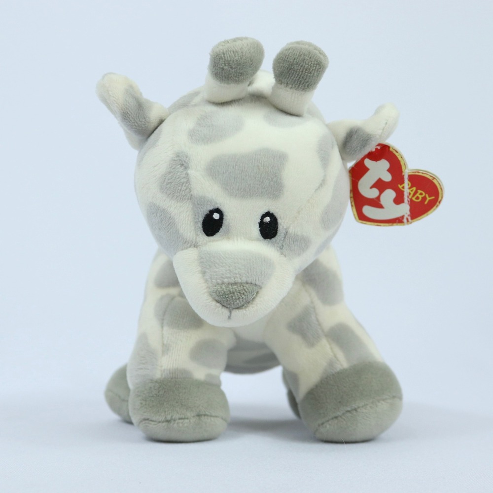 Ty Baby Gracie the Giraffe Grey White Spotted Plush Stuffed Animal 7"